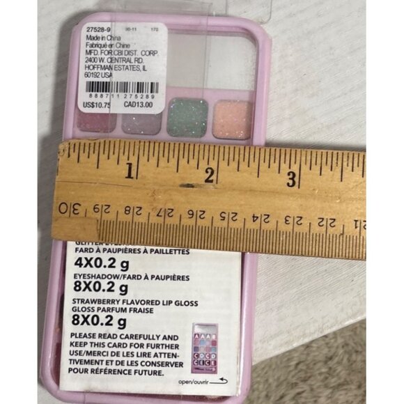 Claires Eyeshadow Lip Gloss Palette Frog Design Glitter Strawberry Flavor Purple - Picture 5 of 5